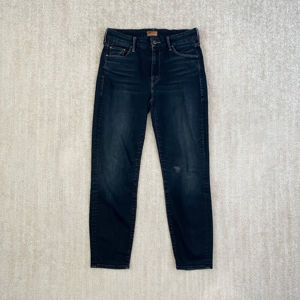 Mother The Looker Crop Jeans in Coffee Tea Or Me 27 Blue